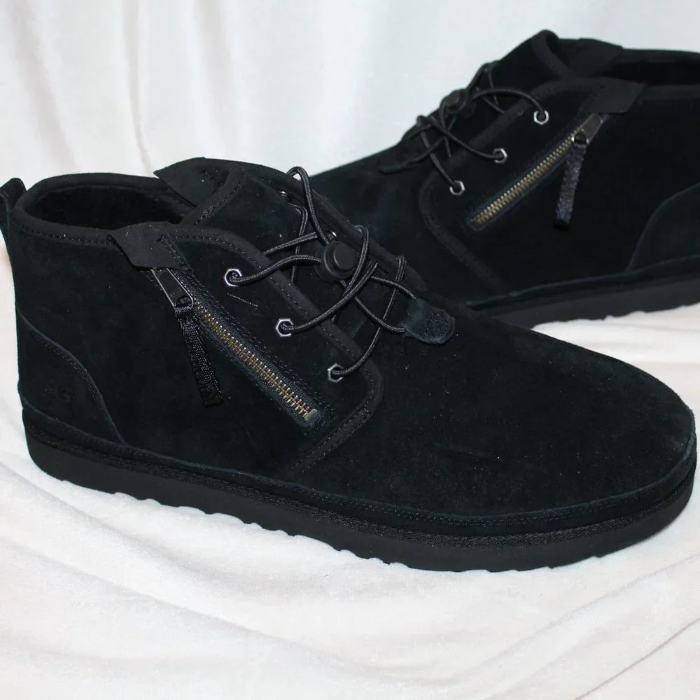 NIB UGG‎ MEN'S NEUMEL CHUKKA ZIP UP ANKLE BOOTS BLACK 17
